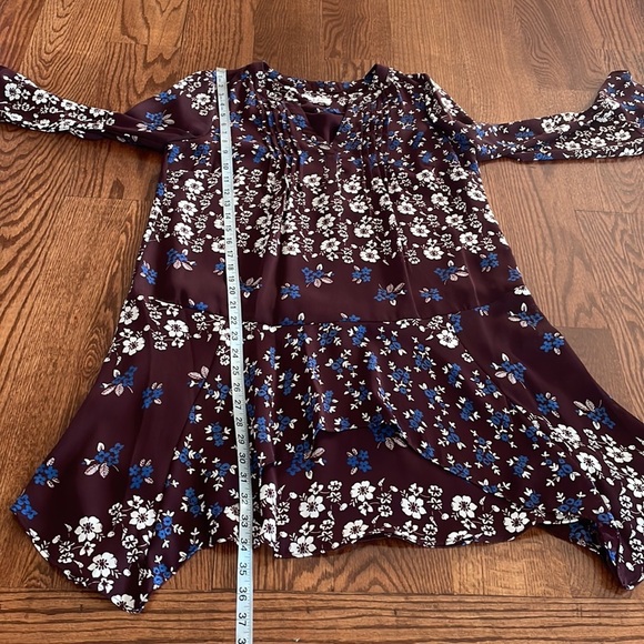 PARKER NYC Swing style dress / tunic Cordovan Acacia print teared bottom size SM - Picture 13 of 16